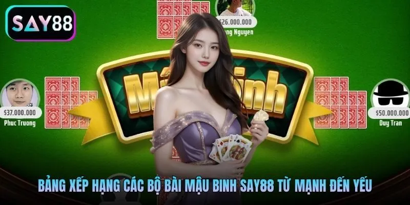 Bảng xếp hạng các bộ bài mậu binh Say88 từ mạnh đến yếu Bảng xếp hạng các bộ bài mậu binh Say88 từ mạnh đến yếu