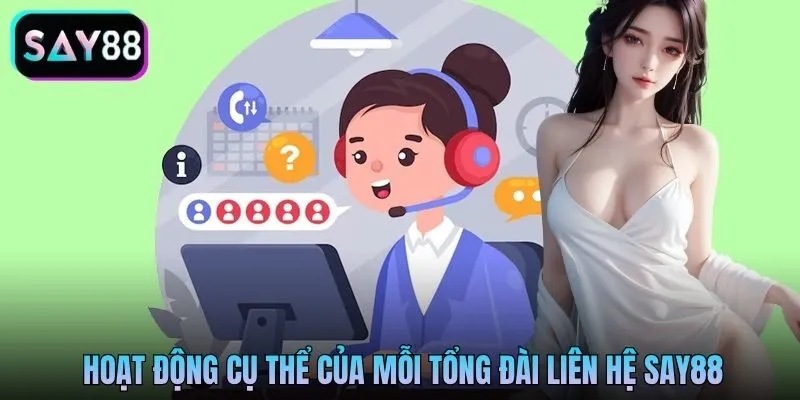 Hoạt động cụ thể của mỗi tổng đài liên hệ SAY88 Hoạt động cụ thể của mỗi tổng đài liên hệ SAY88