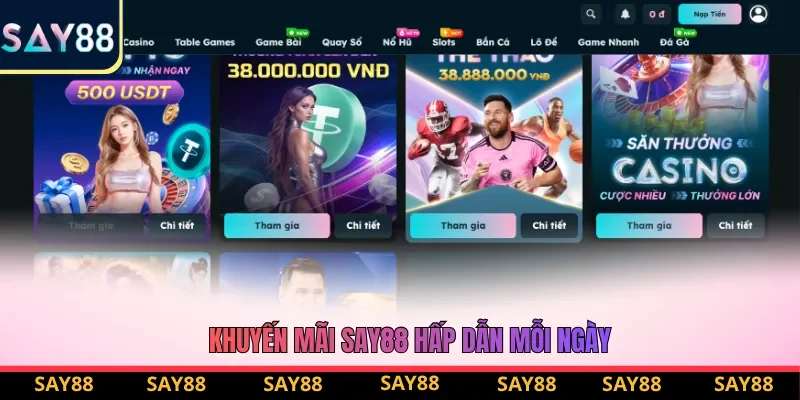Banner sự kiện khuyến mãi Say88 mới nhất 